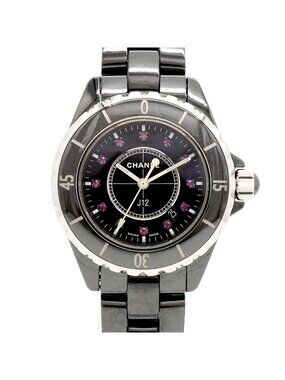 Chanel J12 12P Ruby Black Dial Watch